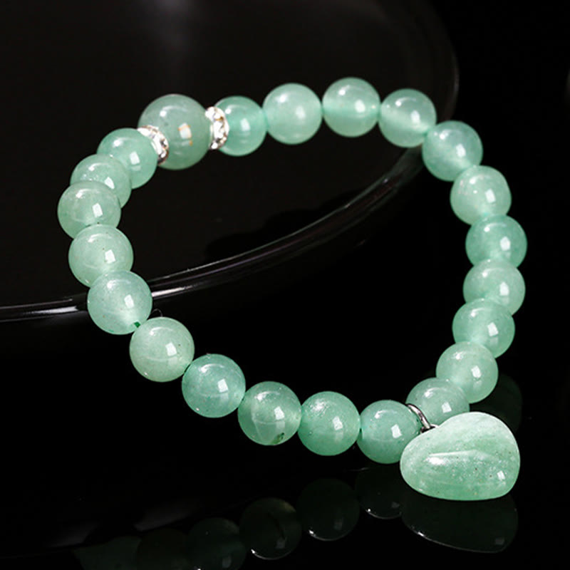 Various Crystal Green Aventurine Love Heart Balance Bracelet