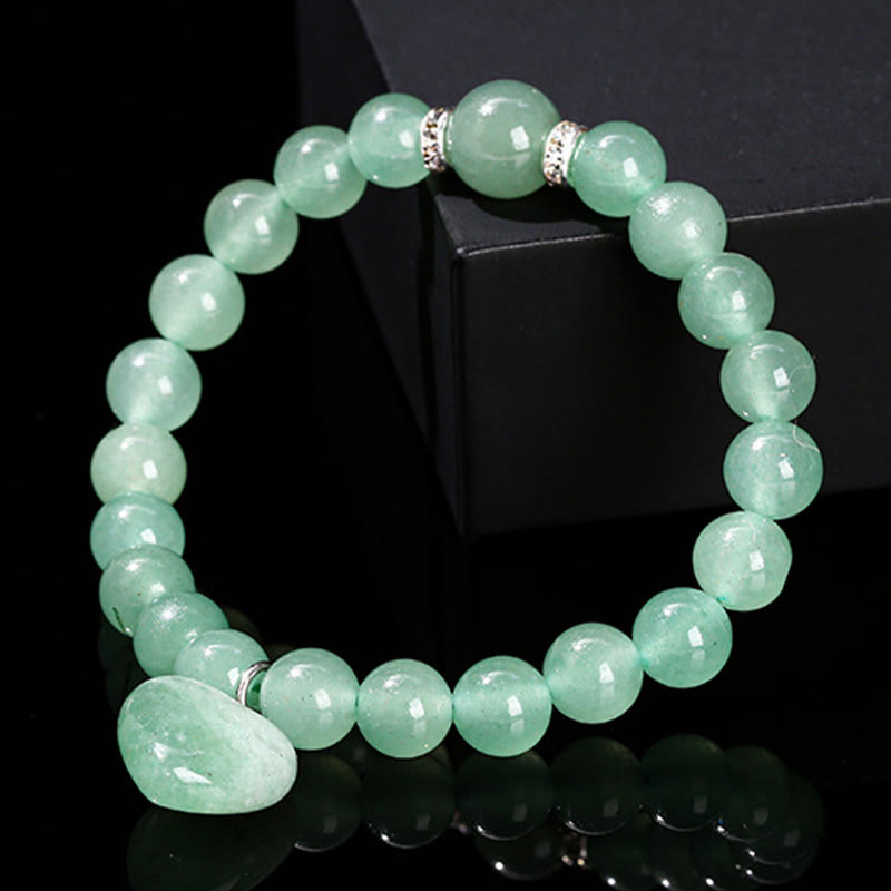 Various Crystal Green Aventurine Love Heart Balance Bracelet