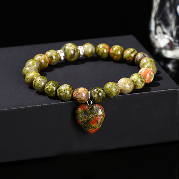 Various Crystal Green Aventurine Love Heart Balance Bracelet