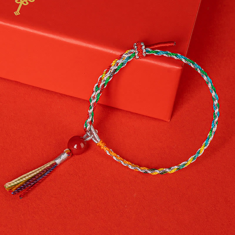Colorful String Cinnabar Concentration Bracelet
