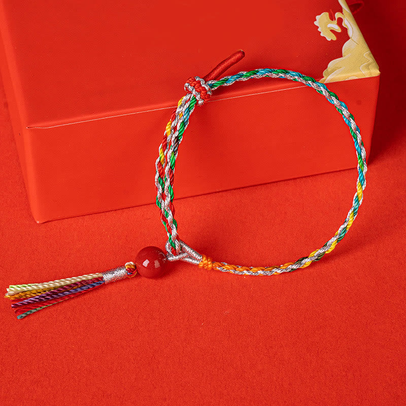 Colorful String Cinnabar Concentration Bracelet