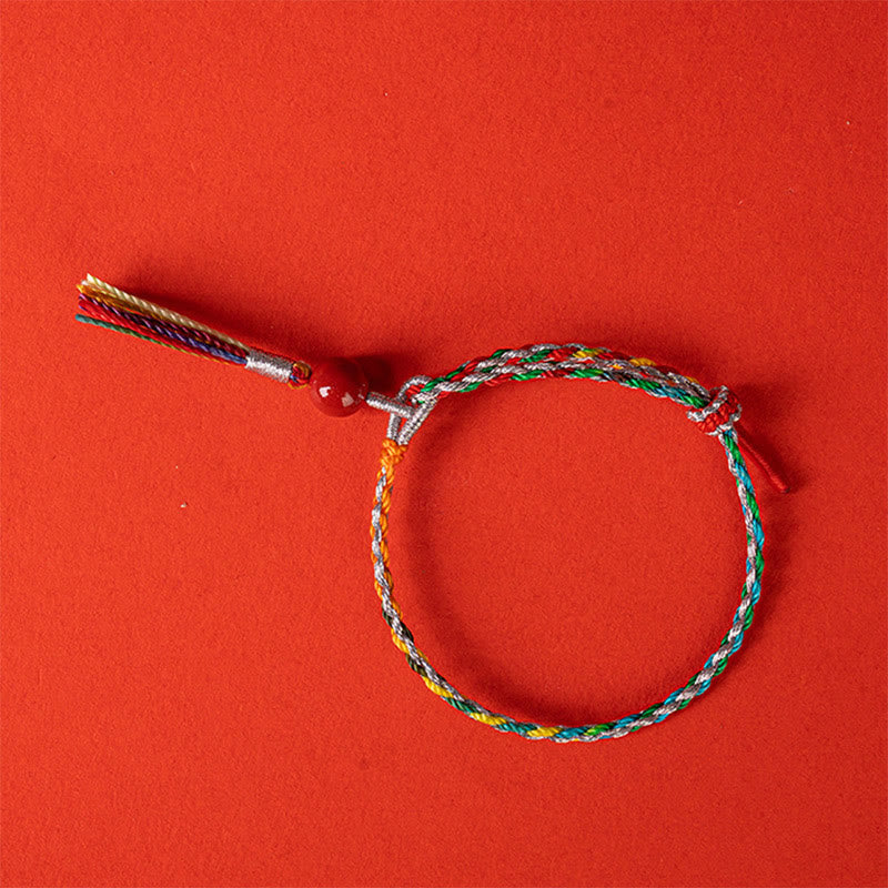Colorful String Cinnabar Concentration Bracelet