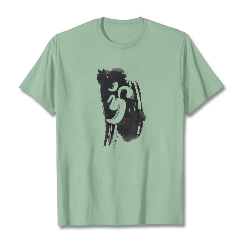 Soft Cotton Unisex Om Brushstroke Meditation T-Shirt
