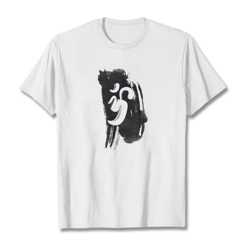 Soft Cotton Unisex Om Brushstroke Meditation T-Shirt