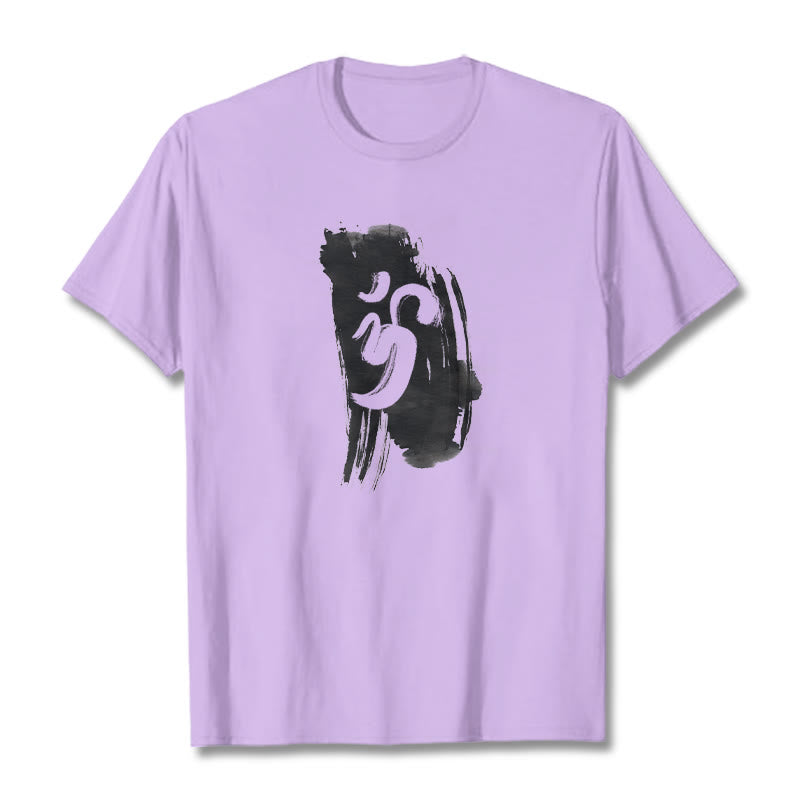 Soft Cotton Unisex Om Brushstroke Meditation T-Shirt