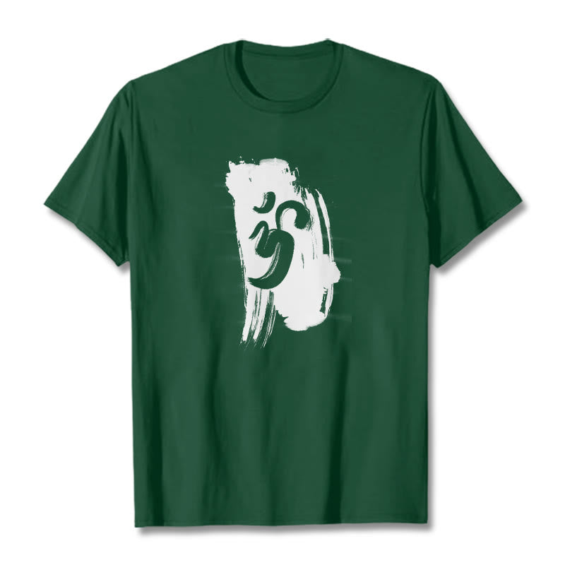 Soft Cotton Unisex Om Brushstroke Meditation T-Shirt
