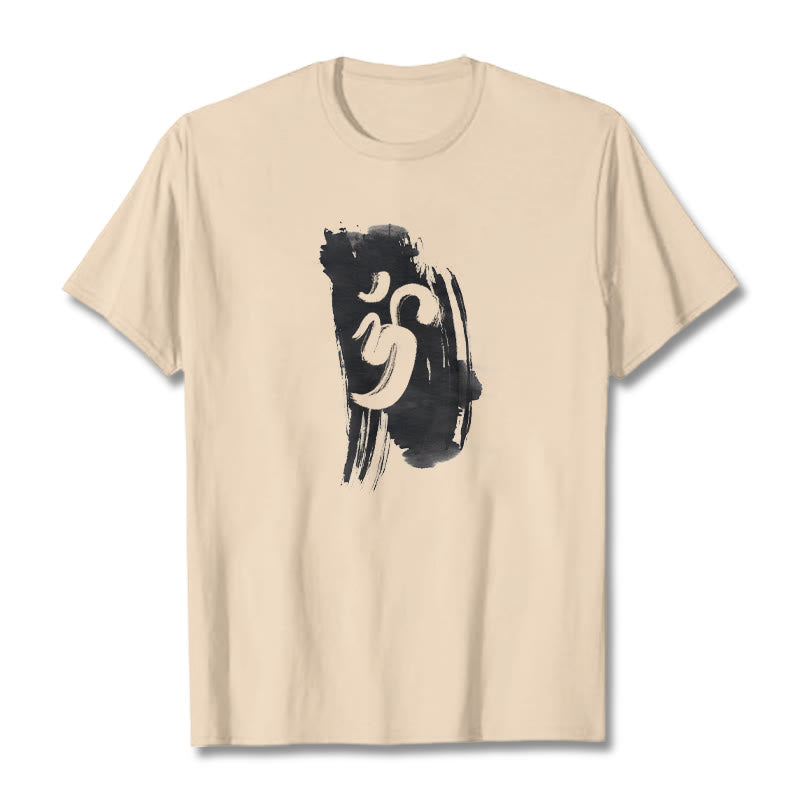 Soft Cotton Unisex Om Brushstroke Meditation T-Shirt