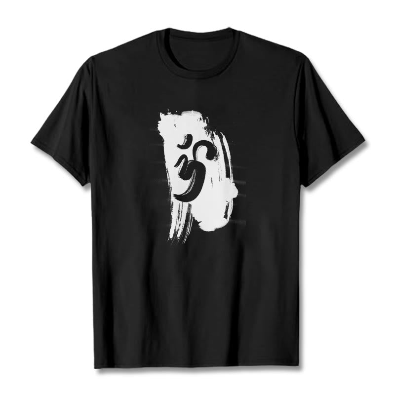 Soft Cotton Unisex Om Brushstroke Meditation T-Shirt