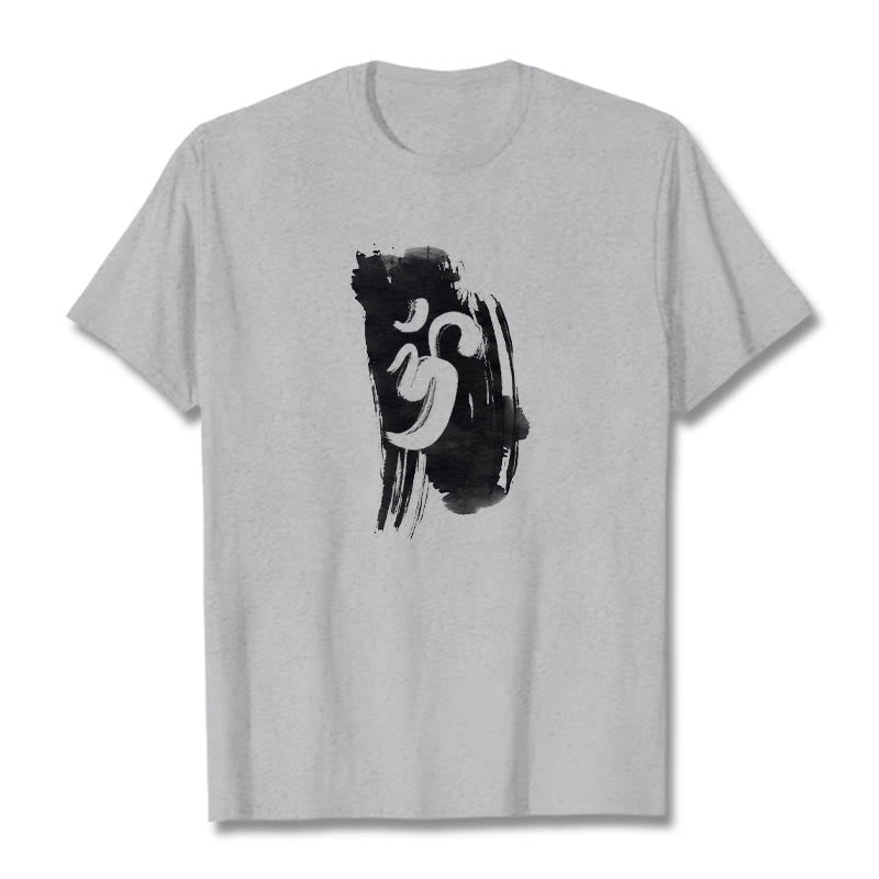Soft Cotton Unisex Om Brushstroke Meditation T-Shirt