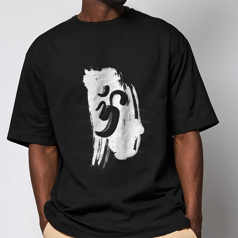 Soft Cotton Unisex Om Brushstroke Meditation T-Shirt