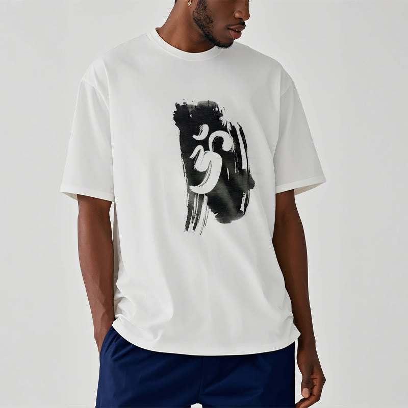 Soft Cotton Unisex Om Brushstroke Meditation T-Shirt