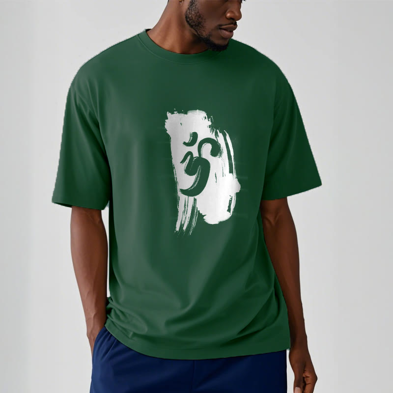 Soft Cotton Unisex Om Brushstroke Meditation T-Shirt