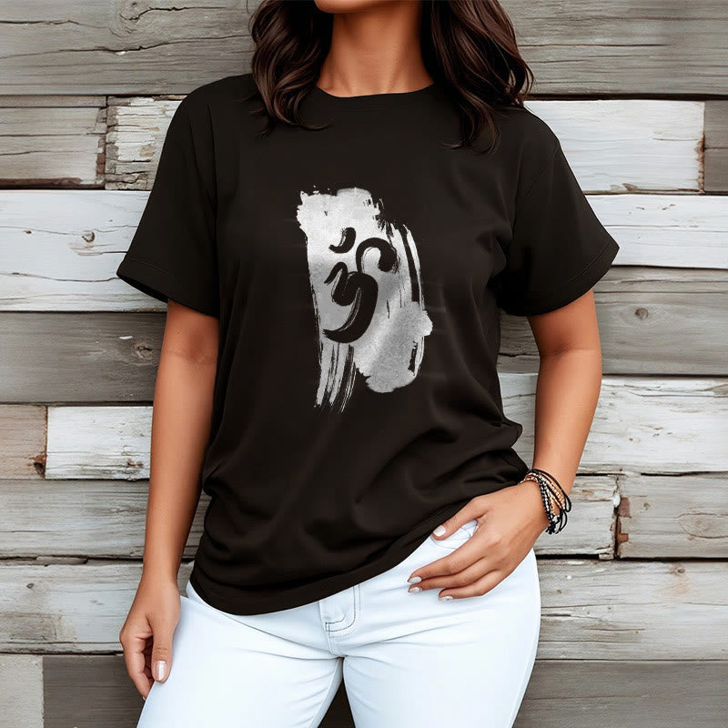 Soft Cotton Unisex Om Brushstroke Meditation T-Shirt