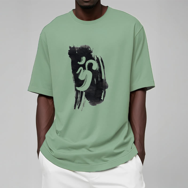 Soft Cotton Unisex Om Brushstroke Meditation T-Shirt