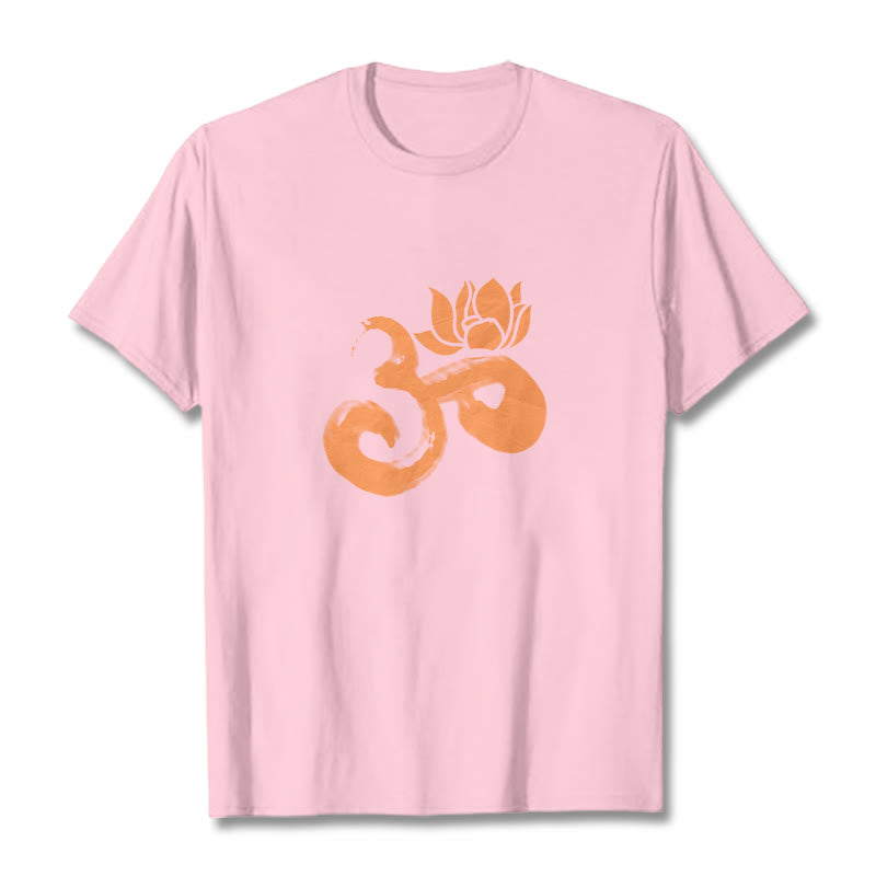 Soft Cotton Om Lotus Meditation Tee T-Shirt