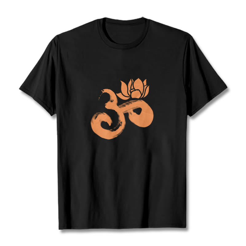 Soft Cotton Om Lotus Meditation Tee T-Shirt