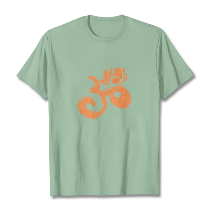 Soft Cotton Om Lotus Meditation Tee T-Shirt