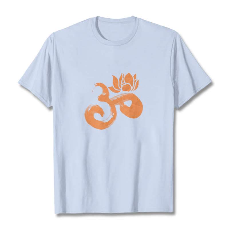 Soft Cotton Om Lotus Meditation Tee T-Shirt