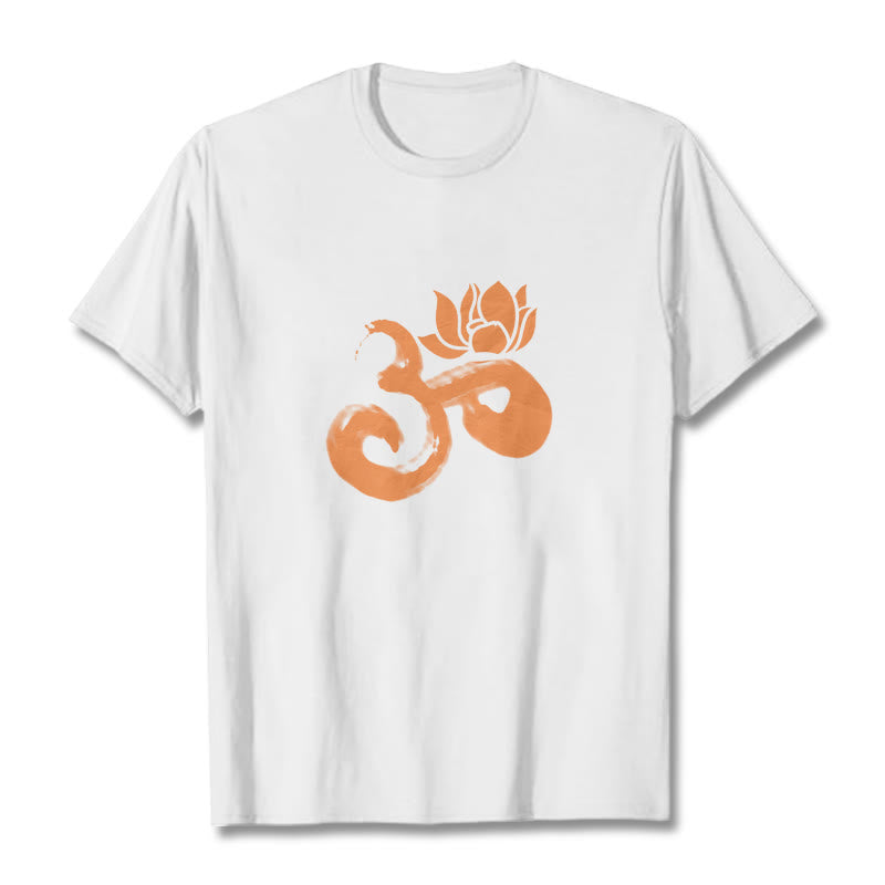 Soft Cotton Om Lotus Meditation Tee T-Shirt