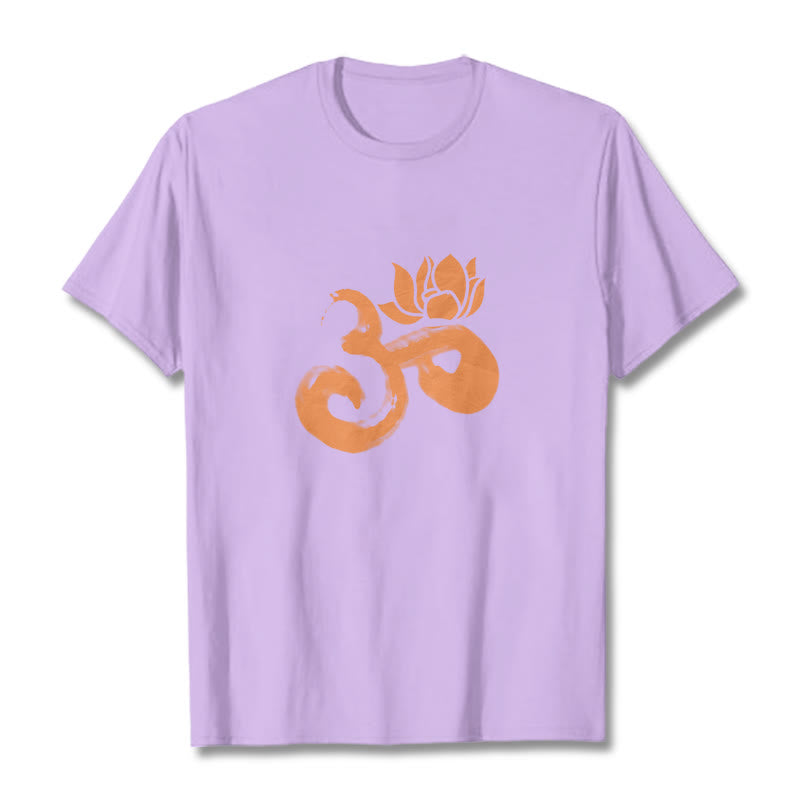 Soft Cotton Om Lotus Meditation Tee T-Shirt