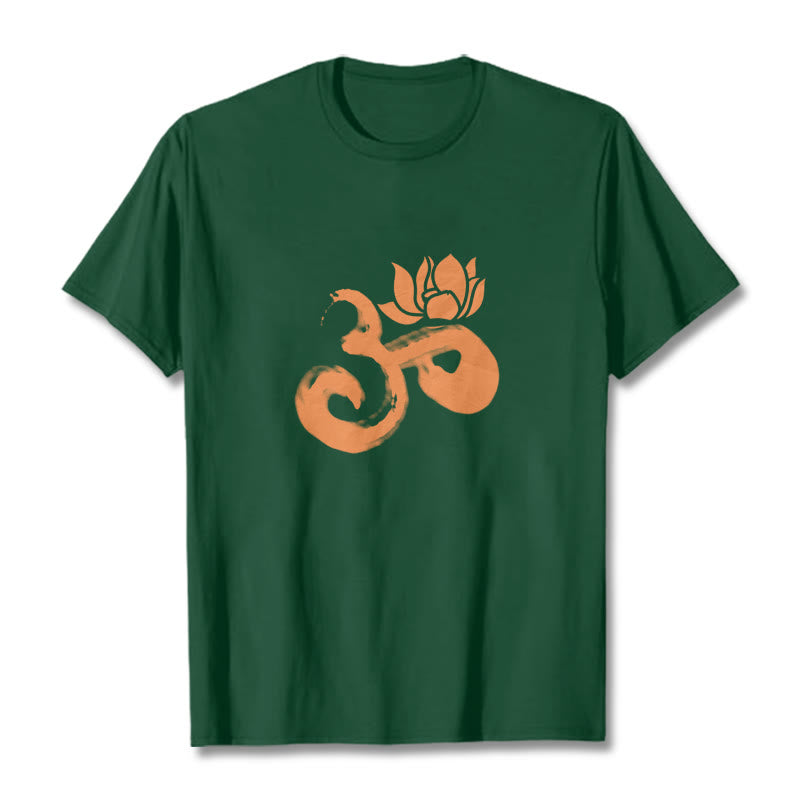 Soft Cotton Om Lotus Meditation Tee T-Shirt