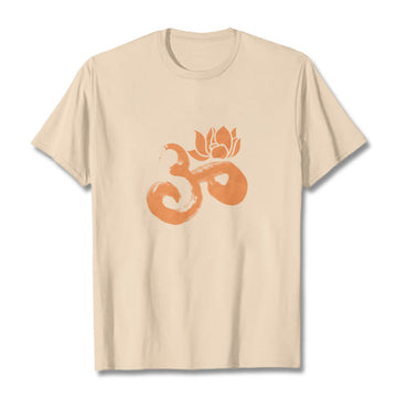 Soft Cotton Om Lotus Meditation Tee T-Shirt