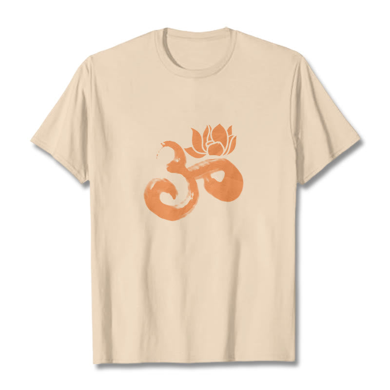 Soft Cotton Om Lotus Meditation Tee T-Shirt