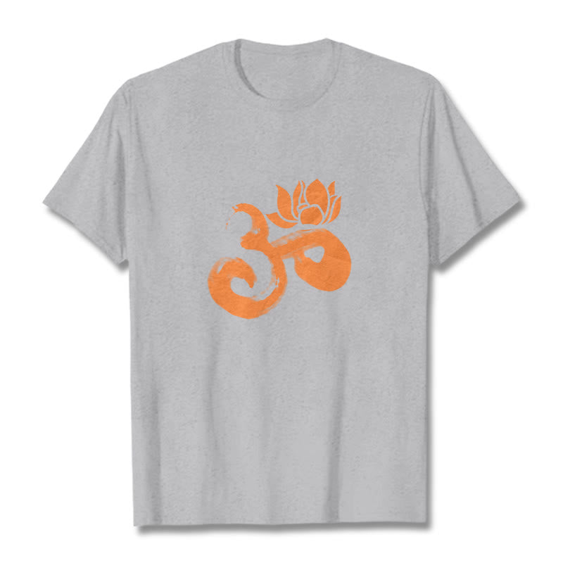 Soft Cotton Om Lotus Meditation Tee T-Shirt