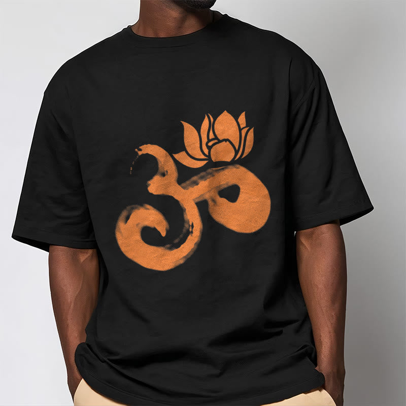 Soft Cotton Om Lotus Meditation Tee T-Shirt