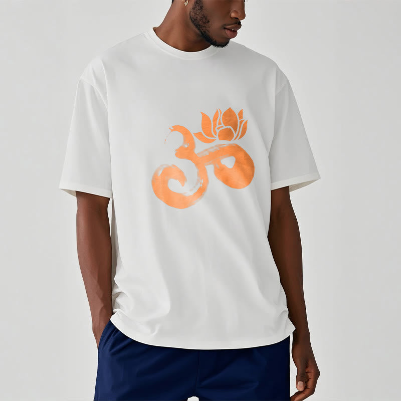 Soft Cotton Om Lotus Meditation Tee T-Shirt