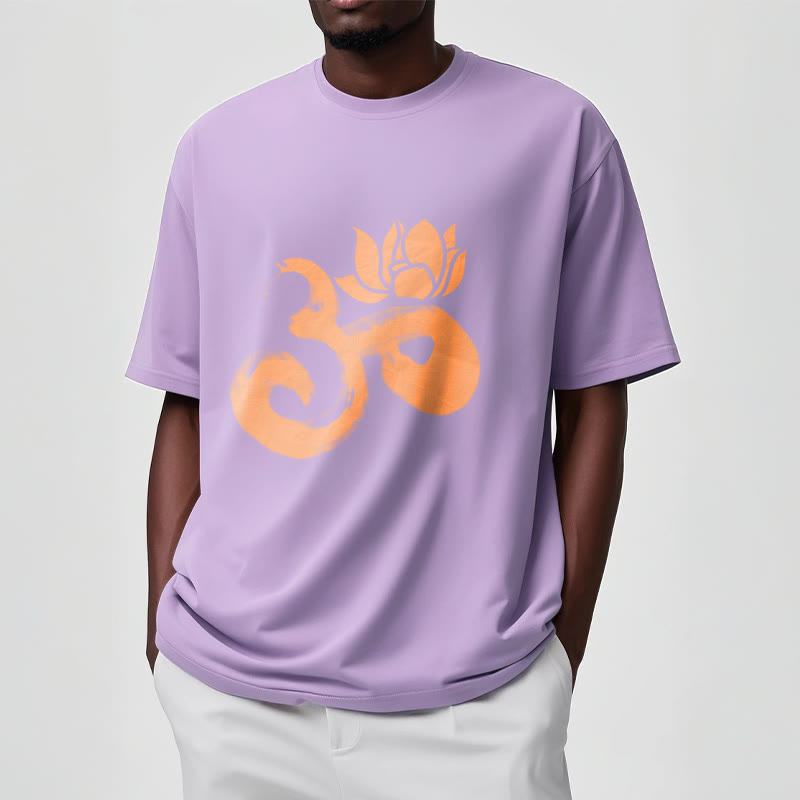 Soft Cotton Om Lotus Meditation Tee T-Shirt