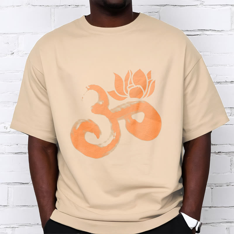Soft Cotton Om Lotus Meditation Tee T-Shirt