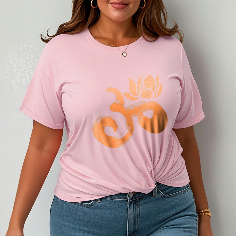 Soft Cotton Om Lotus Meditation Tee T-Shirt