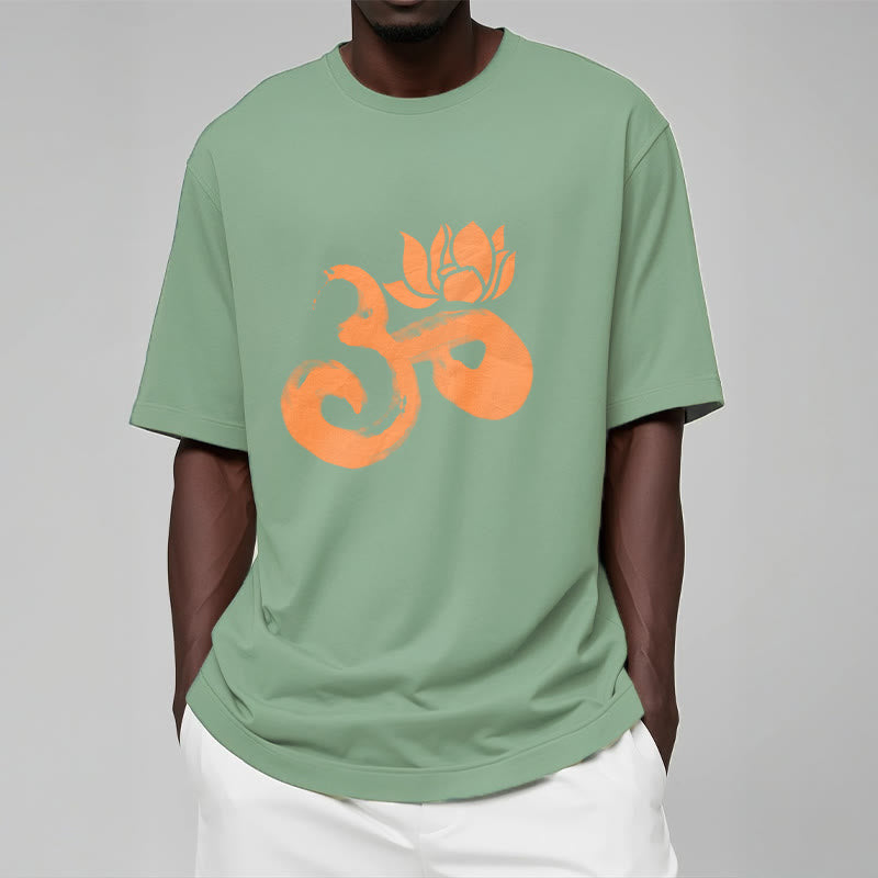 Soft Cotton Om Lotus Meditation Tee T-Shirt