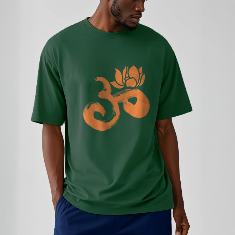 Soft Cotton Om Lotus Meditation Tee T-Shirt