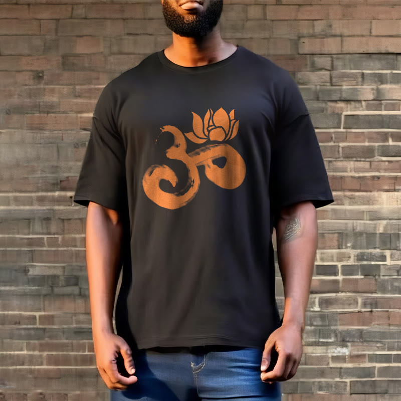 Soft Cotton Om Lotus Meditation Tee T-Shirt