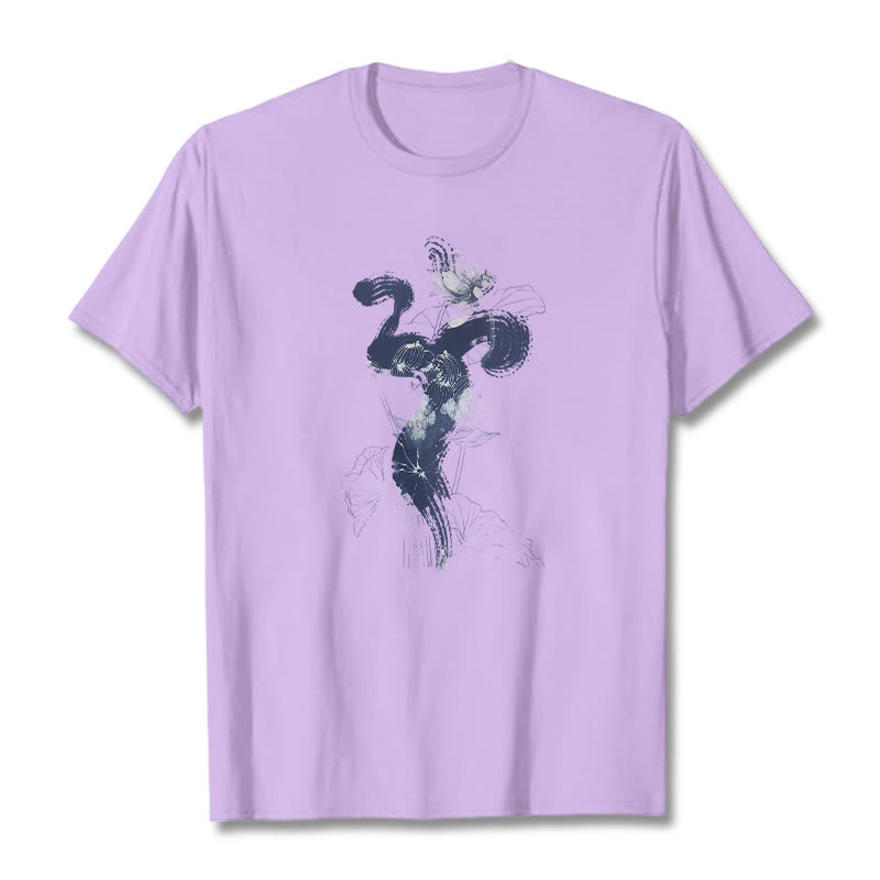 Soft Cotton Om Lotus Graphic Meditation T-Shirt