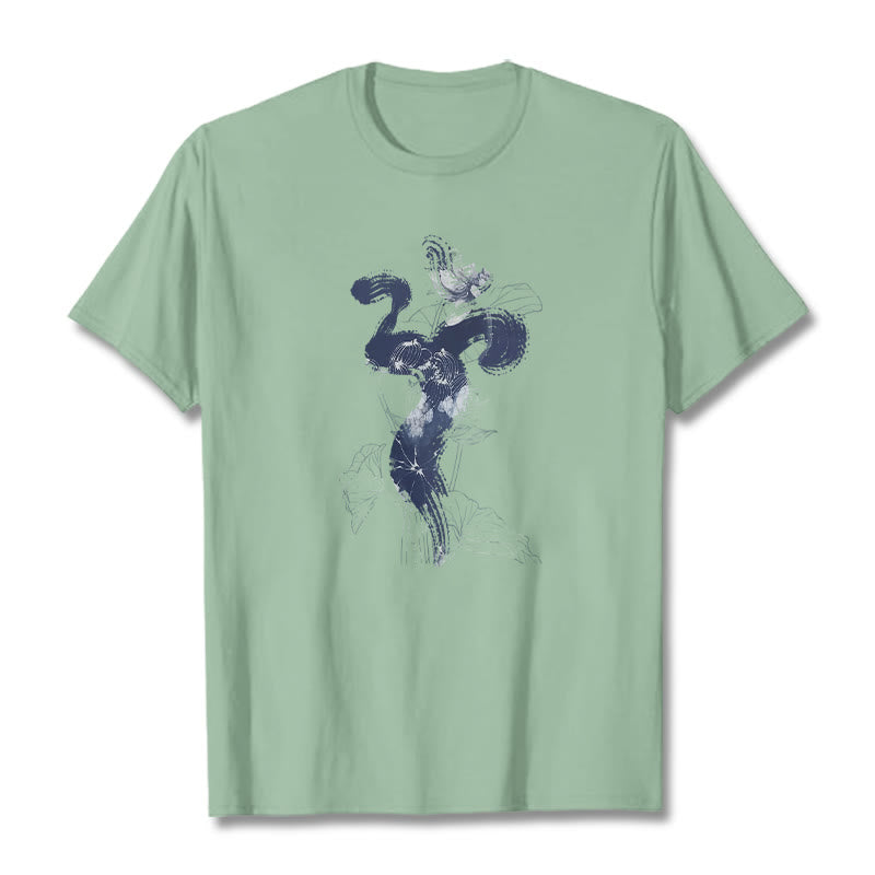 Soft Cotton Om Lotus Graphic Meditation T-Shirt
