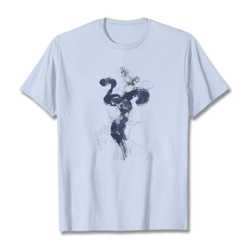 Soft Cotton Om Lotus Graphic Meditation T-Shirt