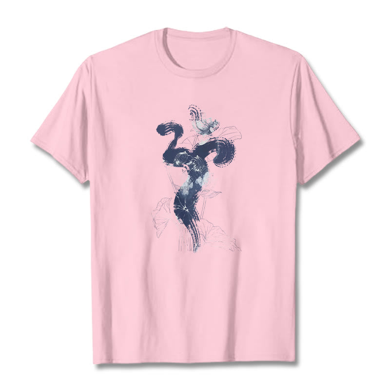 Soft Cotton Om Lotus Graphic Meditation T-Shirt