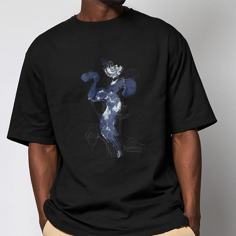 Soft Cotton Om Lotus Graphic Meditation T-Shirt