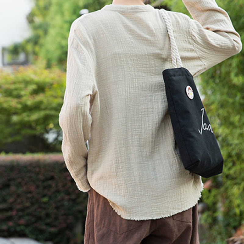 Sand-Washed Cotton Linen Double-Layered Mindful Shirt