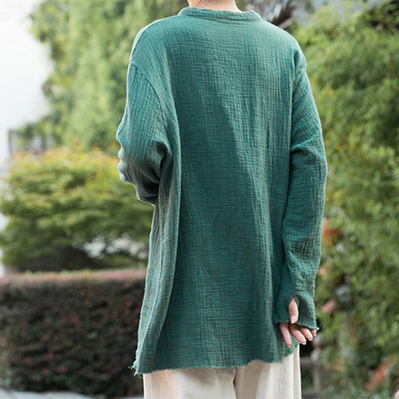 Sand-Washed Cotton Linen Double-Layered Mindful Shirt