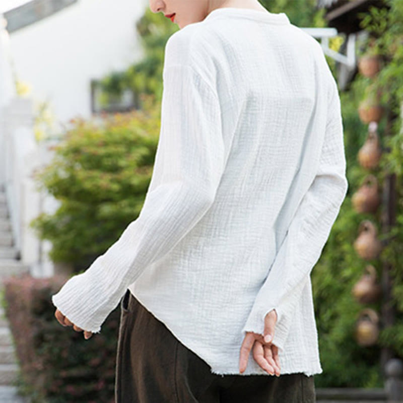Sand-Washed Cotton Linen Double-Layered Mindful Shirt