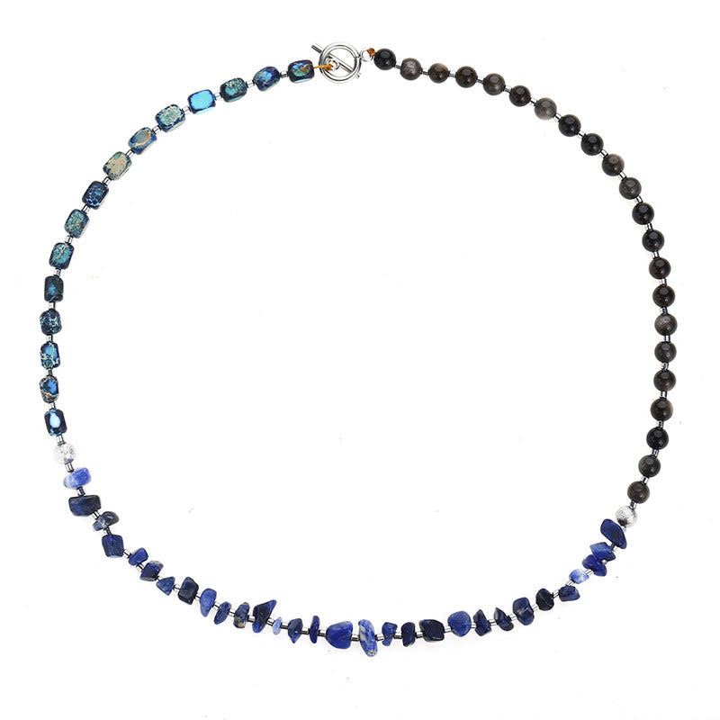 Imperial Jasper Sodalite & Gold Sheen Obsidian Triple Wrap Balance Bracelet