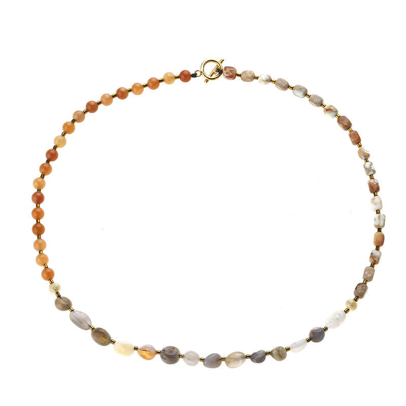 Imperial Jasper & Botswana Agate Red Agate Triple Wrap Bracelet