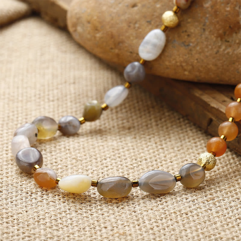 Imperial Jasper & Botswana Agate Red Agate Triple Wrap Bracelet