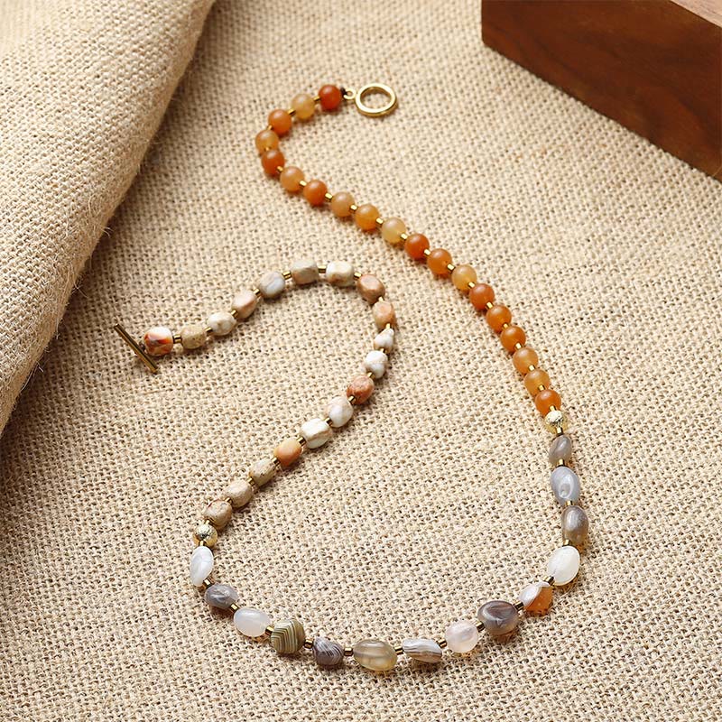 Imperial Jasper & Botswana Agate Red Agate Triple Wrap Bracelet