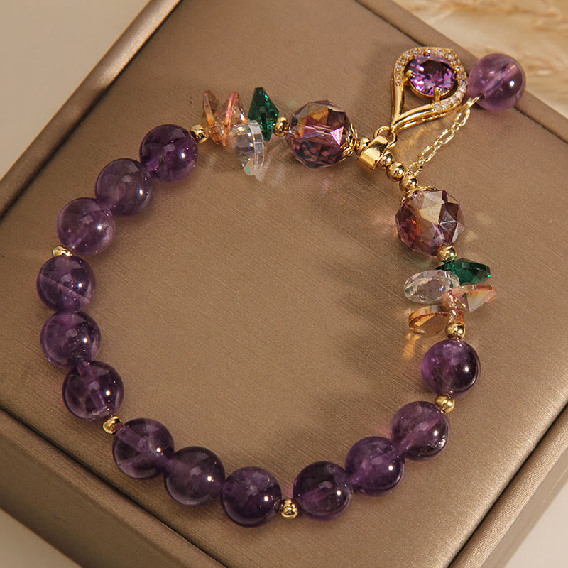 Amethyst Green Crystal Citrine White Crystal Spiritual Awareness Bracelet