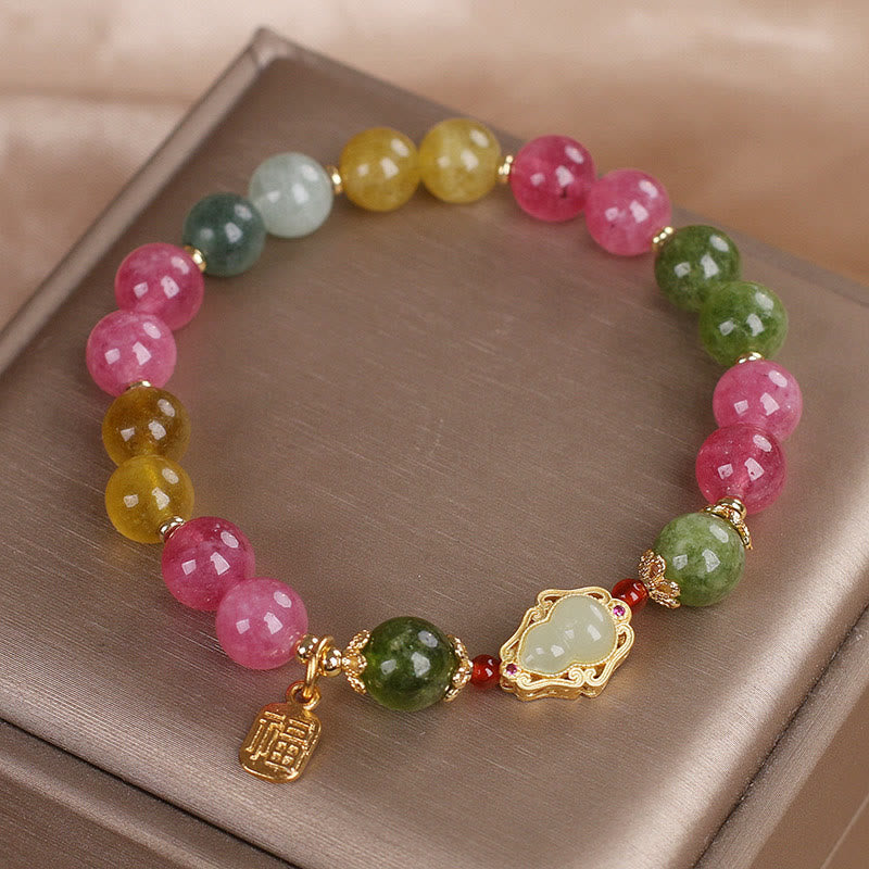 Tourmaline Fu Character Love Bracelet